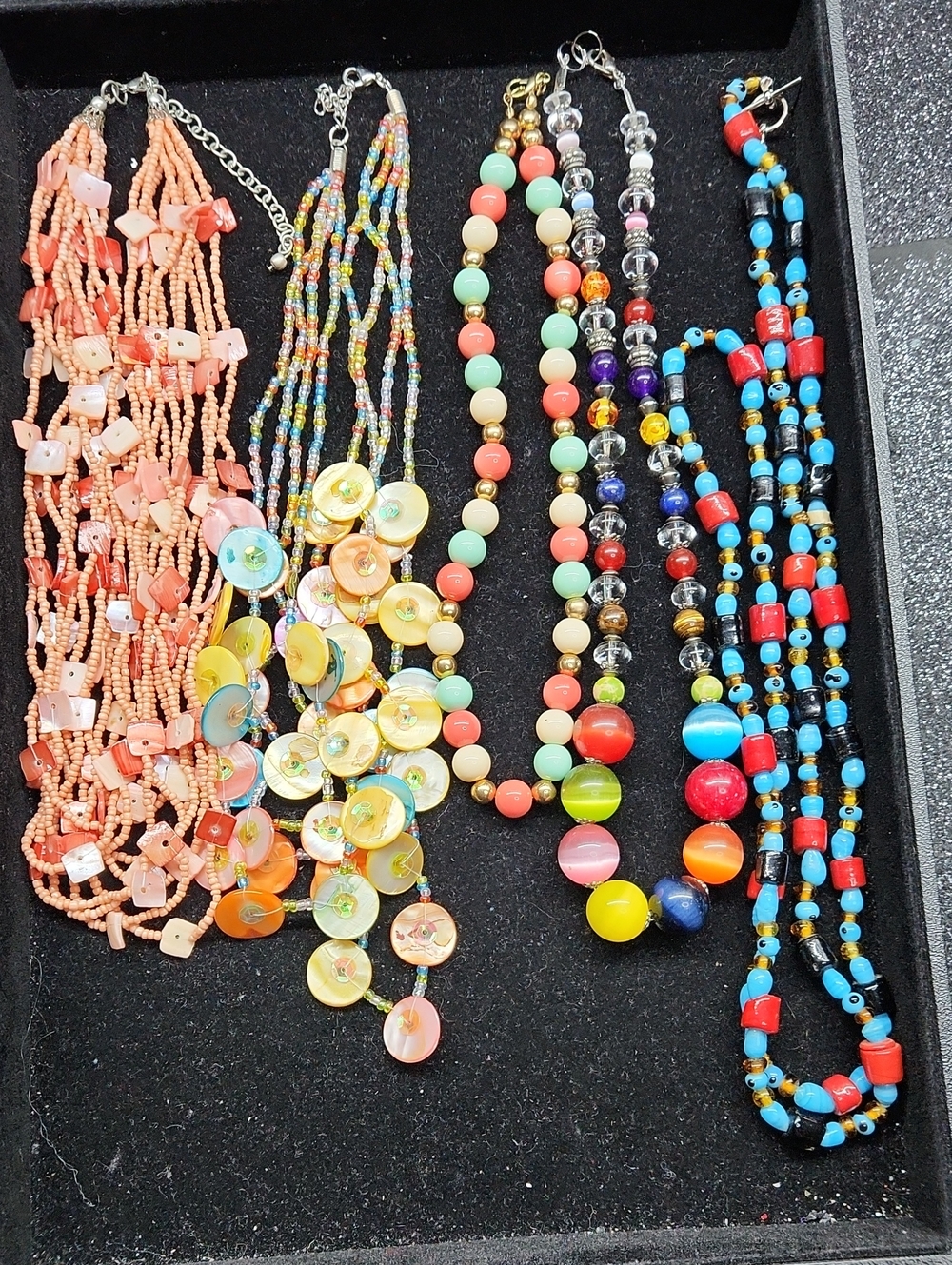 Colorful Multistrand Beaded Necklace Bundle